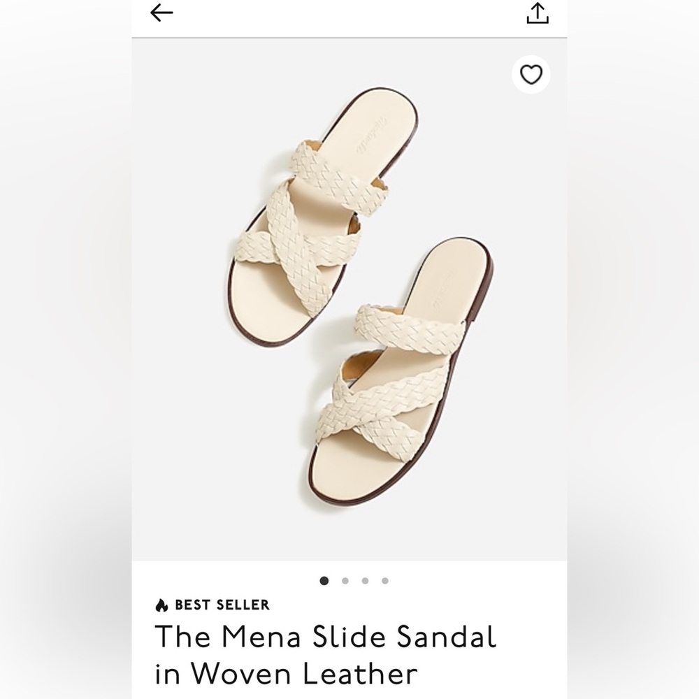 New Madewell Mena Slide Woven Leather Sandal 6 36